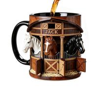 Genérico Ceramic Horse Coffee Mug - 330ml Equestrian Theme Tea Cup, Aesthetic Drinkware | Ergonomic Handle Latte Mug for Hot Cold Beverages, Animal Gift for Mom Dad Wife Friend