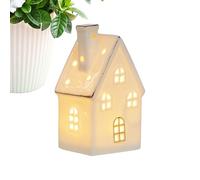 Genérico Ceramic Houses, Lighted Village Desk Ornament, Decorative Illuminated Christmas Display for Mantel, Bedroom, Living Room, Study, Window, Table Centerpiece, and Holiday Home Accents