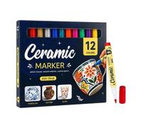 Genérico Ceramic Paint Pens 12 Pieces Quick-Drying Waterproof Art Supplies