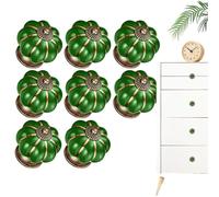 Genérico Ceramic Pumpkin Cabinet Knobs, Set of 8 Round Handles, Includes Zinc Alloy Mounting Screws, Modern Pull Handles for Drawers and Cabinets, for Stylish Home Decor, 3.9x2.7x3.8cm