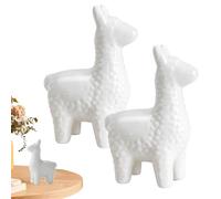 Genérico Ceramic Sheep Figurine - Decorative Farm Animal Sculpture Duo, Tabletop Ornament Set, Artistic Home Accent Piece, Gift Idea | Modern Interior Decor Collectible Craft Model Decoration
