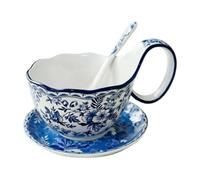 Genérico Ceramic Soup Bowls With Handles 500ml Ceramic Hand-Painted Floral