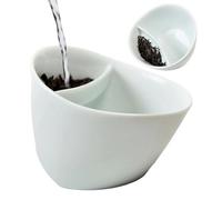 Genérico Ceramic Tea Infuser, Tilted Mug Brewer, 12 Ounce Steeping Cup with Built In Strainer, Funny Table Decor, Tilted Infuser Mug with Unique, Tea Brewer Cup for Coffee Water