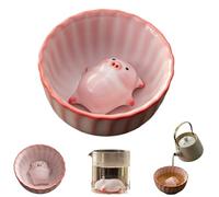 Genérico Ceramic Tea Pet Piggy Cartoon Tea Cup,Funny Cartoon Ceramic Pig Teas Pet,Spit Bubbles Little Pigs Statue Teas Pets Ornament for Living Room Office (F)