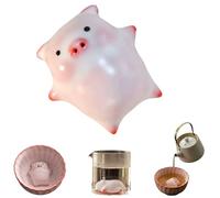 Genérico Ceramic Tea Pet Piggy Cartoon Tea Cup,Funny Cartoon Ceramic Pig Teas Pet,Spit Bubbles Little Pigs Statue Teas Pets Ornament for Living Room Office (A)
