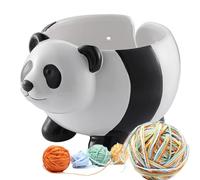 Genérico Ceramic Yarn Bowl - Ceramic 19.5x16x12cm | Yarn Storage Box, Ceramics Sheep Panda Design | Portable YarnsOrganizer Bowl For Knitting Crocheting Wool Thread Management Use