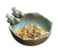 Genérico Ceramica Bagno Giardino - 16x16x8cm Vasca Esterno | Alimentatore Decorativo Giardino Patio Balcone, Stazione Alimentazione Selvatici Farfalle Scoiattoli Con Design Artist