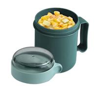 Genérico Cereal Bowl with Lid - 3.54 Inches Portable Breakfast Cup with Foldable Spoon for Soup, Yogurt, or Snacks, Travel-Friendly Food Container Office, School, Outdoor Picnic, and Gym,