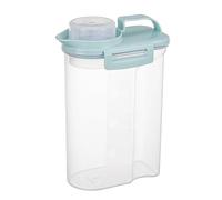 Genérico Cereal Containers Storage - 3.3lb Airtight Dispenser, Clear Pantry Container, Kitchen Storage Bin, Secure Handle | Dustproof Food Preservation Vessel With Measuring Cup For Flour Grains