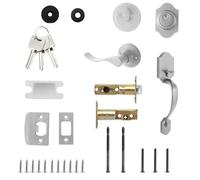 Generico Cerradura de doble mapa y juego de manijas para puerta | Juego antirrobo con doble mapa para puerta de entrada - Casa Jardín para Patio Exterior | Entrada Patio Exterior Patio