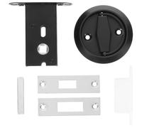 Genérico Cerradura de Puerta Invisible, Pestillo para Puerta de Acero Inoxidable, Anillo de Tiro Doble Cara, Manija Redonda, Negro, Rosca 4mm, para Interiores Contemporáneos y Oficina
