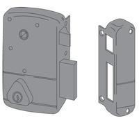 Genérico - Cerradura de seguridad para colocar en aplique vertical con cilindro de cerradura de seguridad para colocar en apliques redondos. - Ref.502110 - Main.G - Eje mm.45 -