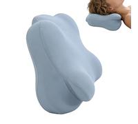 Genérico Cervical Headrest - Memory Foam Cushion, Cloud Shape Bolster, Airflow Ventilation Tech, Orthopedic Alignment Aid, Sleep Wellness Category, Large Grey Pad For Travel Lying Sitting Bed Sofa