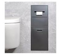 Genérico Cesta de Ducha multinivel de Acero Inoxidable para papeleras y Papel higiénico, diseño Empotrado de fácil instalación, Ideal para baños residenciales y de Hotel (Gris, 67x23x14cm)