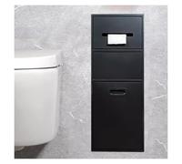 Genérico Cesta de Ducha multinivel de Acero Inoxidable para papeleras y Papel higiénico, fácil instalación, diseño Empotrado para baños de hogar y Hotel, Ahorra Espacio, Negro (B), 67x23x14cm