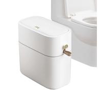 Generico Cesta para baño - Cubo de basura de baño con cierre | 8 l antiolor delgado diseño moderno material resistente para interiores WC casa lavandería debajo cocina escritorio espacios