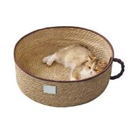 Genérico Cesta para Gato | y Transpirable para Mascotas,Cesta para Gato Tipo Cama Tejida a Mano | para Usar en Dormitorio, Sala, Oficina, Mesa o Esquina