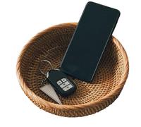 Generico Cesta para pan de ratán - Contenedor, cuencos decorativos para salón, comedor, mesa, aperitivos, frutas, verduras, pan, pícnic