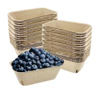 Genérico Cestas de Bayas,50 Piezas Almacenamiento de Fruta de 1 Pinta,Cesta de Bayas de Cartón | para Cocina Hogar Encimera Despensa Fresa Frambuesa Arándano Tomate