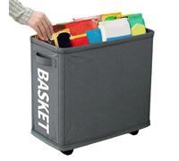 Genérico Cestino di Stoccaggio Pieghevole con Maniglia e Ruote - Organizer Sotto Scrivania per Casa, Ufficio, Cucina e Cameretta, Tessuto Oxford Resistente