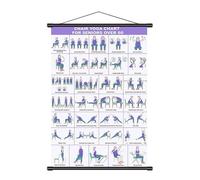 Genérico Chair Exercise Poster - Foldable Yoga Chart, Multiple Workout Poses For Stretching and Pilates, Laminated Sturdy Material, Fitness Wall Guide, Home Gym Mobility Training