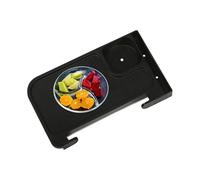 Genérico Chair Table Tray - Side Shelf Storage Attachment | Integrated Water Bottle Cup Holder | Outdoor Snack Organizer Plate | Universal Clip On Utility Board For Camping Recliner