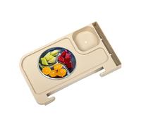 Genérico Chair Table Tray - Side Shelf Storage Attachment | Integrated Water Bottle Cup Holder | Outdoor Snack Organizer Plate | Universal Clip On Utility Board For Camping Recliner