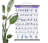 Genérico Chair Yoga Chart - Art Cloth, 40x60cm Wall Chart Foldable Poster | Pilates Exercise Guide, Fitness Stretching Mobility Training Ćhart For Home, Gym, Office, Studio, Bedroom