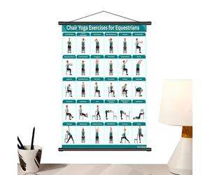 Generico Chair Yoga Wall Chart for Seniors And Beginners, Durable Foldable Art Cloth And PVC Poster, Exercise Guide for Home Or Gym, Wall Decoration, 40x60cm, Easy Display