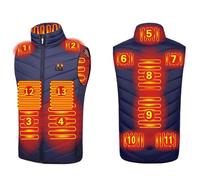 Genérico Chaleco Calefactable Hombre Mujer, Chaleco Térmico con 13 Zonas de Calefacción 3 Temperaturas Ajustables, Chaleco Calentador de Invierno Impermeable Lavable(Blue,5XL)