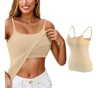 Genérico Chaleco con tirantes para mujer ropa interior de yoga (Beige XL)