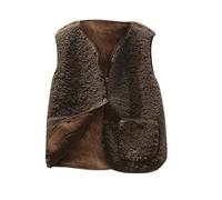 Genérico Chaleco de lana para mujer, largo sin mangas, chaqueta de invierno, chaleco de forro polar, abrigo de lana, sin mangas,abrigo de lana, chaqueta de lana con Bolsillos