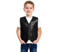 Genérico Chaleco de Lentejuelas para Niños con Unisex sin Manga Esmoquin Traje de Danza Jazz Hip Hop Chaqueta con Botones Disfraz Ropa De Escena Infántil