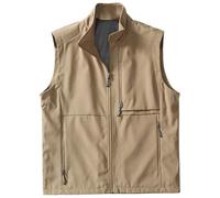 Genérico Chaleco de Trabajo Hombre con Múltiples Bolsillos y Tejido Impermeable para Otoño y Uso Casual con Estilo Moderno(Khaki, XXL)