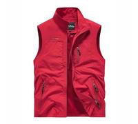 Genérico Chaleco de Trabajo Hombre con Múltiples Bolsillos y Tejido Secado Rápido para Exteriores y Uso Casual con Ajuste Holgado(Red, XXXXXL)