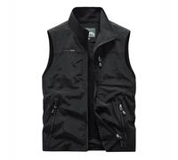 Genérico Chaleco de Trabajo Hombre con Múltiples Bolsillos y Tejido Secado Rápido para Exteriores y Uso Casual con Ajuste Holgado(Black, XXXXXXL)