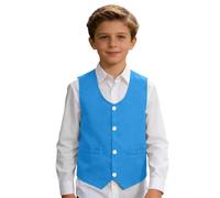 Genérico Chaleco Formal para niños y Adolescentes Elegante Chaqueta de Fiesta para presentaciones y discursos. (Light Blue M/110/11)