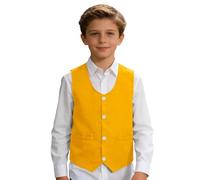 Genérico Chaleco Formal para niños y Adolescentes Elegante Chaqueta de Fiesta para presentaciones y discursos. (Yellow M/110/11)