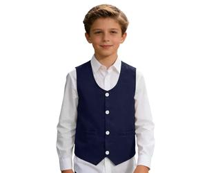 Genérico Chaleco Formal para niños y Adolescentes Elegante Chaqueta de Fiesta para presentaciones y discursos. (Navy M/110/11)
