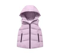 Genérico Chaleco NiñA Acolchado,Chaleco De Invierno Y Grueso para NiñAs Chaqueta Corta con Capucha Y Cremallera para NiñOs PequeñOs Y NiñOs con Aislamiento Acolchado Y Acogedor
