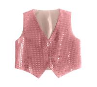 Genérico Chaleco Niños de Danza Hip Hop Jazz con Lentejuelas Disfraz Baile Callejero Fiesta Actuación Adultos Ropa Escena Brillante Infántil