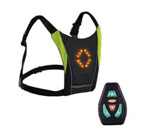 Genérico Chaleco para correr con luces,Tren de rodaje reflectante - Luz de guía Usb Bike-Pack con indicador de dirección para correr de noche, andar en bicicleta