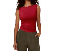 Genérico Chaleco Sin Mangas para Mujer Camiseta de Verano Estilo Sencillo tee Talla Grande Slim Fit Basic Shirt Cuello Redondo Basica Tops Interior Casual Camisetas