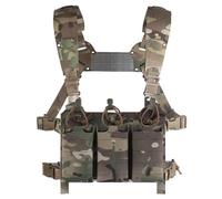 Genérico Chaleco Táctico con Panel de Pecho con Portacargador Triple Correas Ajustables y Extraíbles para Hombros para Airsoft Al Aire Libre(CP)