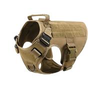 Genérico Chaleco táctico Militar for Mascotas, arnés y Correa de Entrenamiento for Perros Pastor alemán Golden Retriever, for Todas Las Razas(Brown Harness,L(30-40KG))