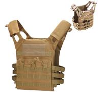 Genérico Chaleco táctico para Hombres y Mujeres - Portador de Pecho Ligero para Airsoft, Chaleco de Caza para Paintball al Aire Libre, Juego de Guerra, Ropa de Airsoft (Caqui)