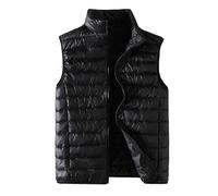 Genérico Chaleco Térmico De Invierno, Chalecos Hombre Elegantes con Cuello Alto Chaqueta Acolchada Sin Manga De Cálido Invierno Chaleco Plumas con Bolsillo Y Cremallera Al Aire Libre De Ocio
