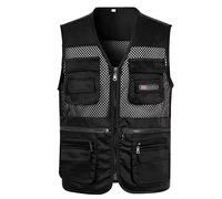 Genérico Chaleco Trabajo multibolsillo para Hombre,Multiusos para Pesca Senderismo, Uniforme Laboral para Industrial Taller Mecánico Técnico Fontanero Albañil Táctica Chaleco de Trabajo