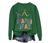 Genérico Chalecos para mujer Martes Top de manga larga y cuello redondo con letras impresas Halloween Film, verde, L