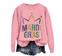 Genérico Chalecos para mujer Martes Top de manga larga y cuello redondo con letras impresas Halloween Film, rosa, L